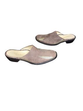 Taryn Rose Mule Sandals Brown And Rose Good Snake Skin Size 36.5